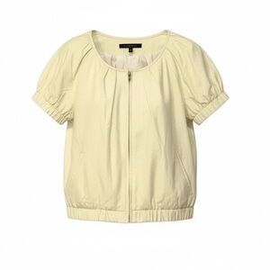 Cynthia Steffe lined lambskin jacket w short, puffy sleeves, two front pockets